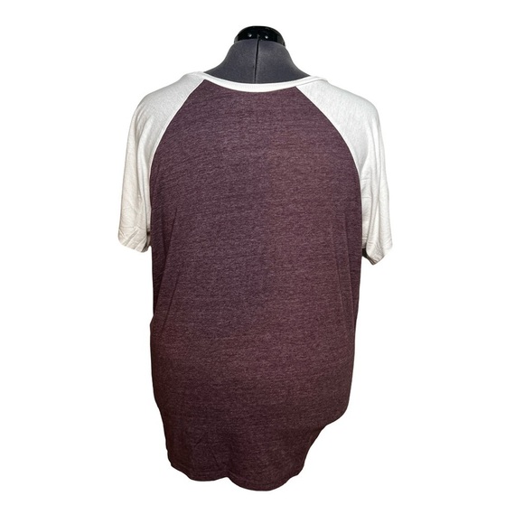 Torrid Classic Raglan Tee - Triblend Jersey Saturdays Purple & White (Size 4) - Picture 3 of 6